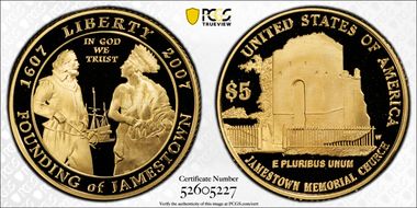 2007-W $5 Jamestown PR69DCAM