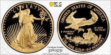 2006-W $50 Eagle-20th Anniversary PR69DCAM