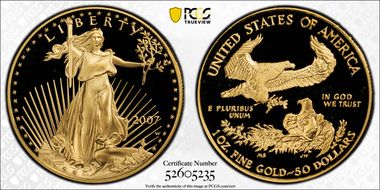 2007-W $50 Gold Eagle PR70DCAM