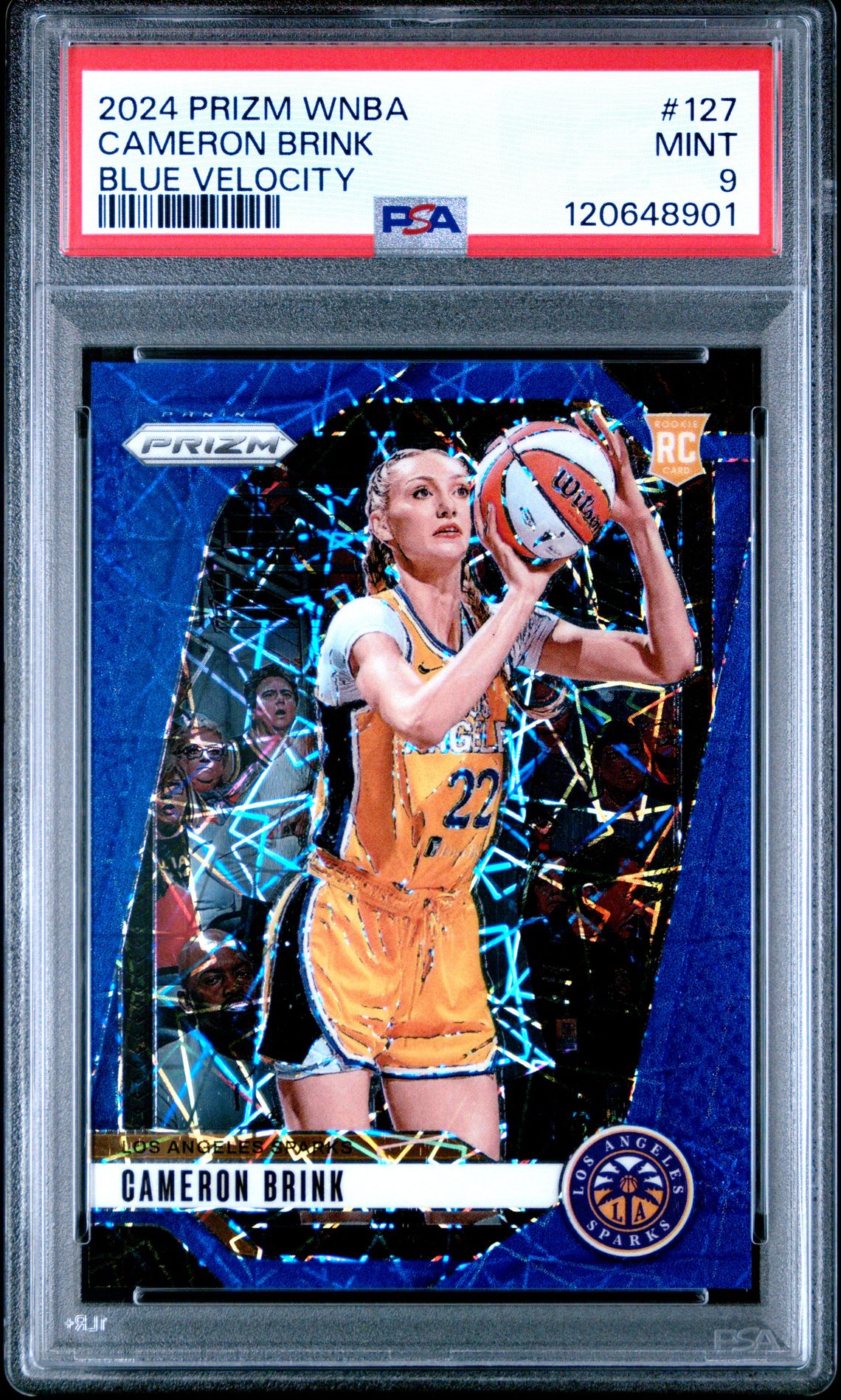 2024 Panini PANINI PRIZM WNBA BLUE VELOCITY #127 Cameron Brink front