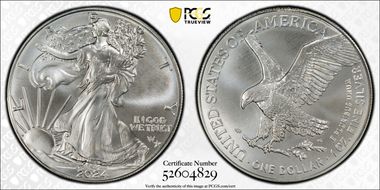 2024-(P) $1 Silver Eagle with Star Privy Struck at Philadelphia MS70