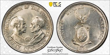 1936-M 50C Commonwealth KM-176 MS63