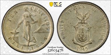 1945-D 10C Allen-9.05c Doubled Die AU58