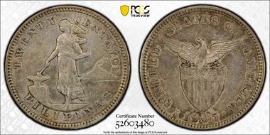 1905-S/S 20C Allen-10.06a RP 1 AU50