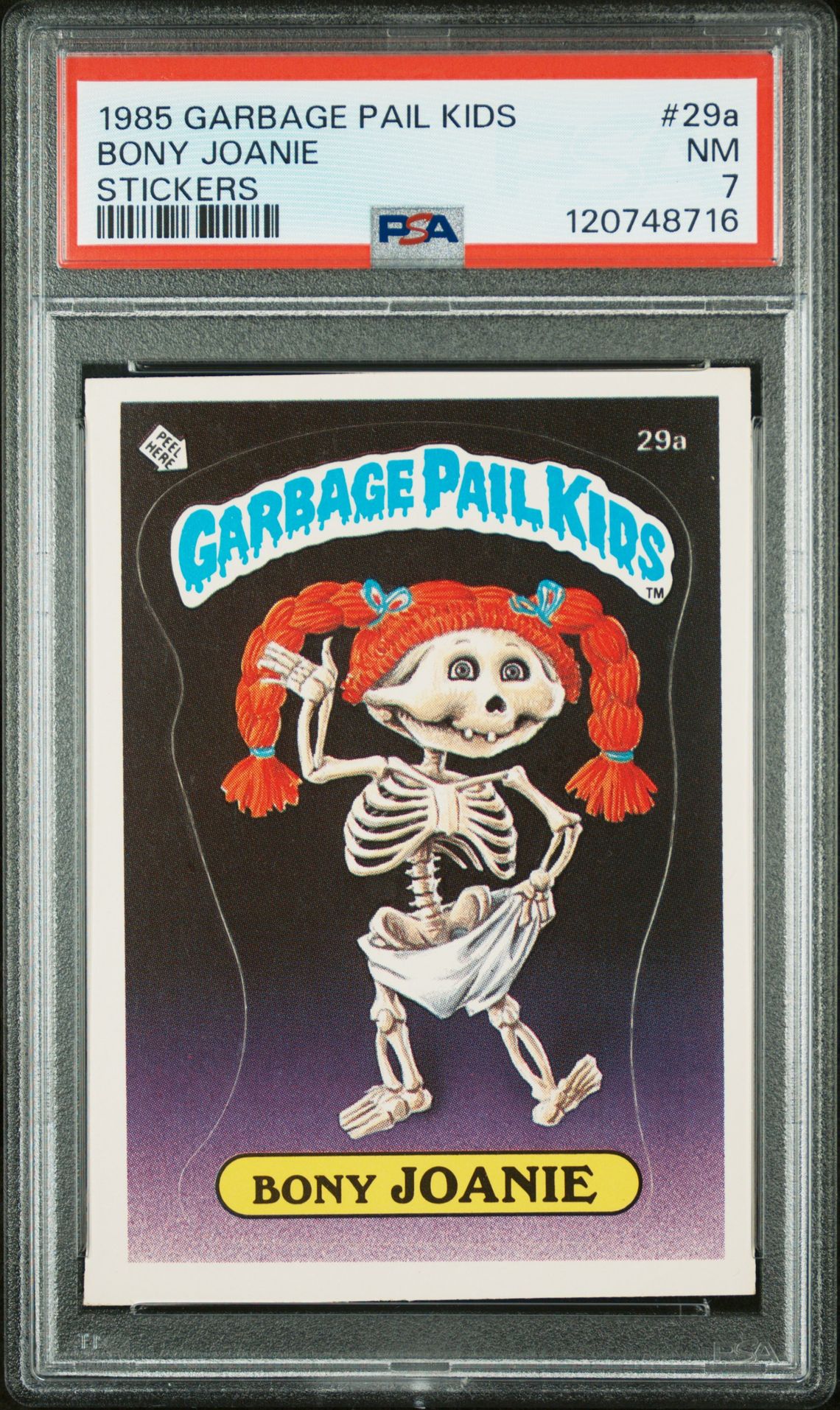 1985 Topps GARBAGE PAIL KIDS STICKERS #29A Bony Joanie front