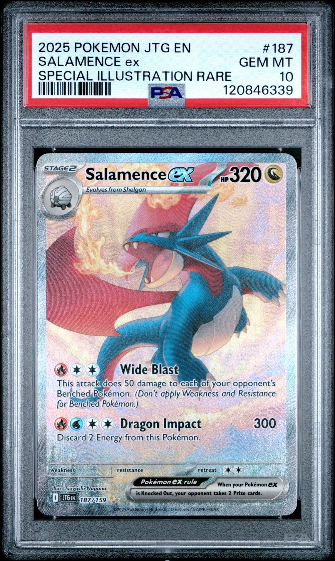 2025 Pokemon POKEMON JTG EN-JOURNEY TOGETHER SPECIAL ILLUSTRATION RARE #187 Salamence Ex front