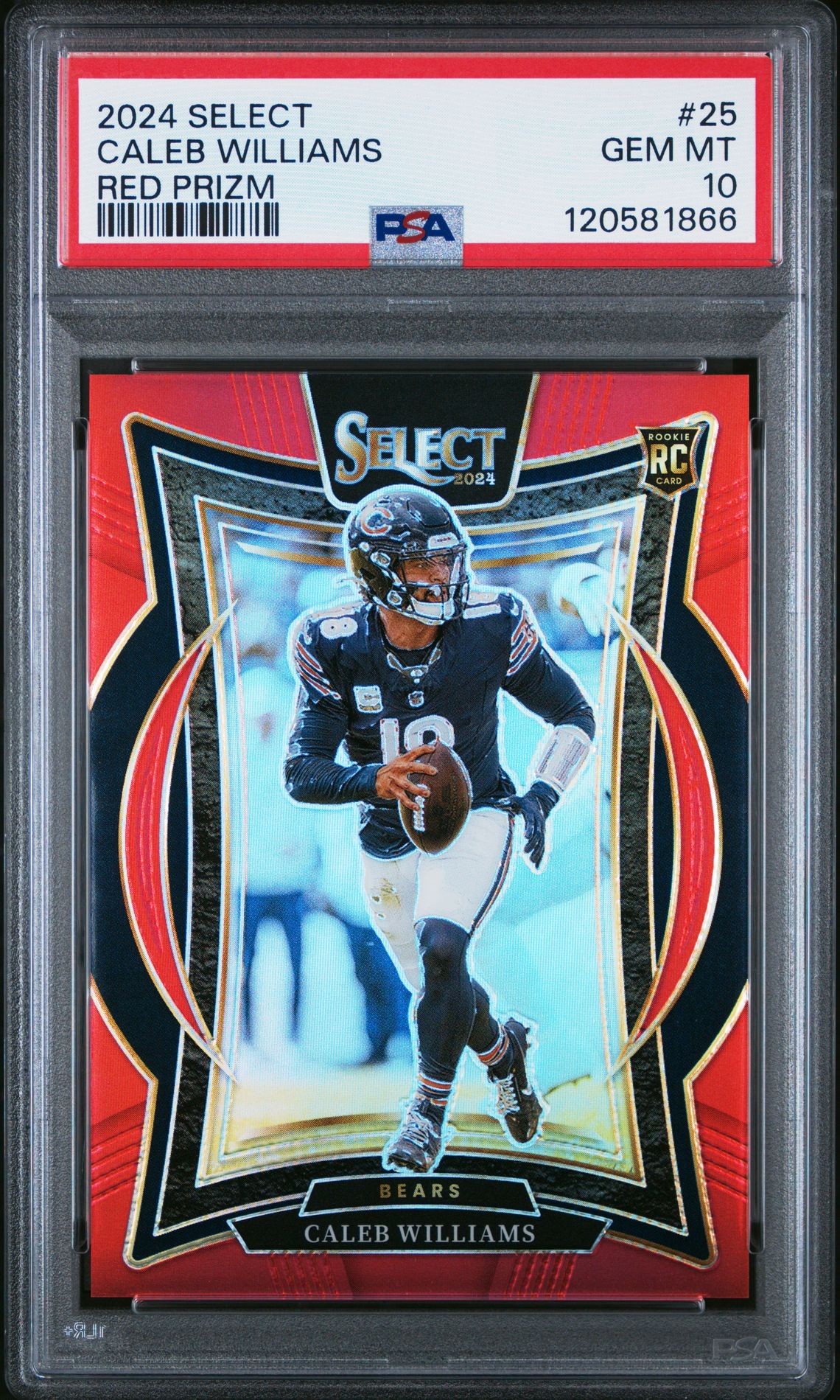 2024 Panini Select Caleb Williams #25 (Red Prizm) Gem Mt 10 front