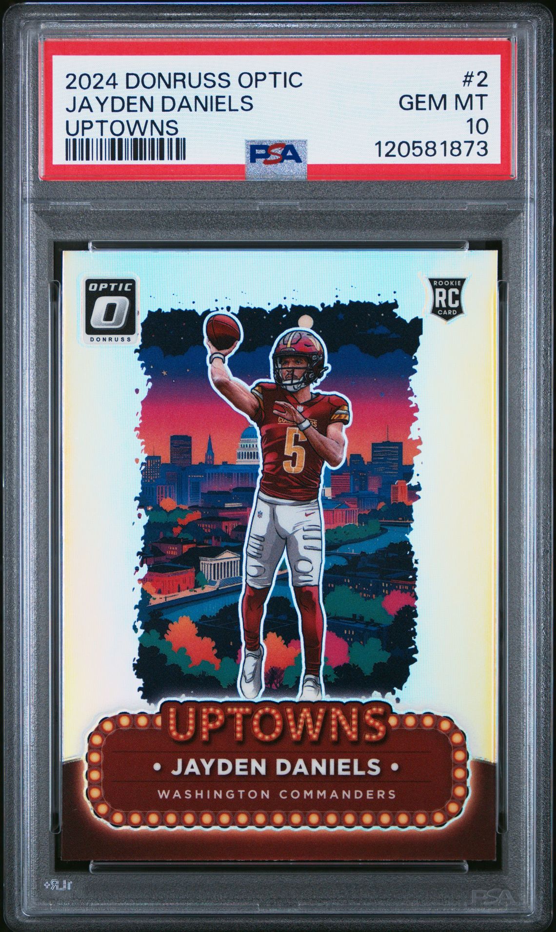 2024 Panini Donruss Optic Uptowns Jayden Daniels #2 Gem Mt 10 front