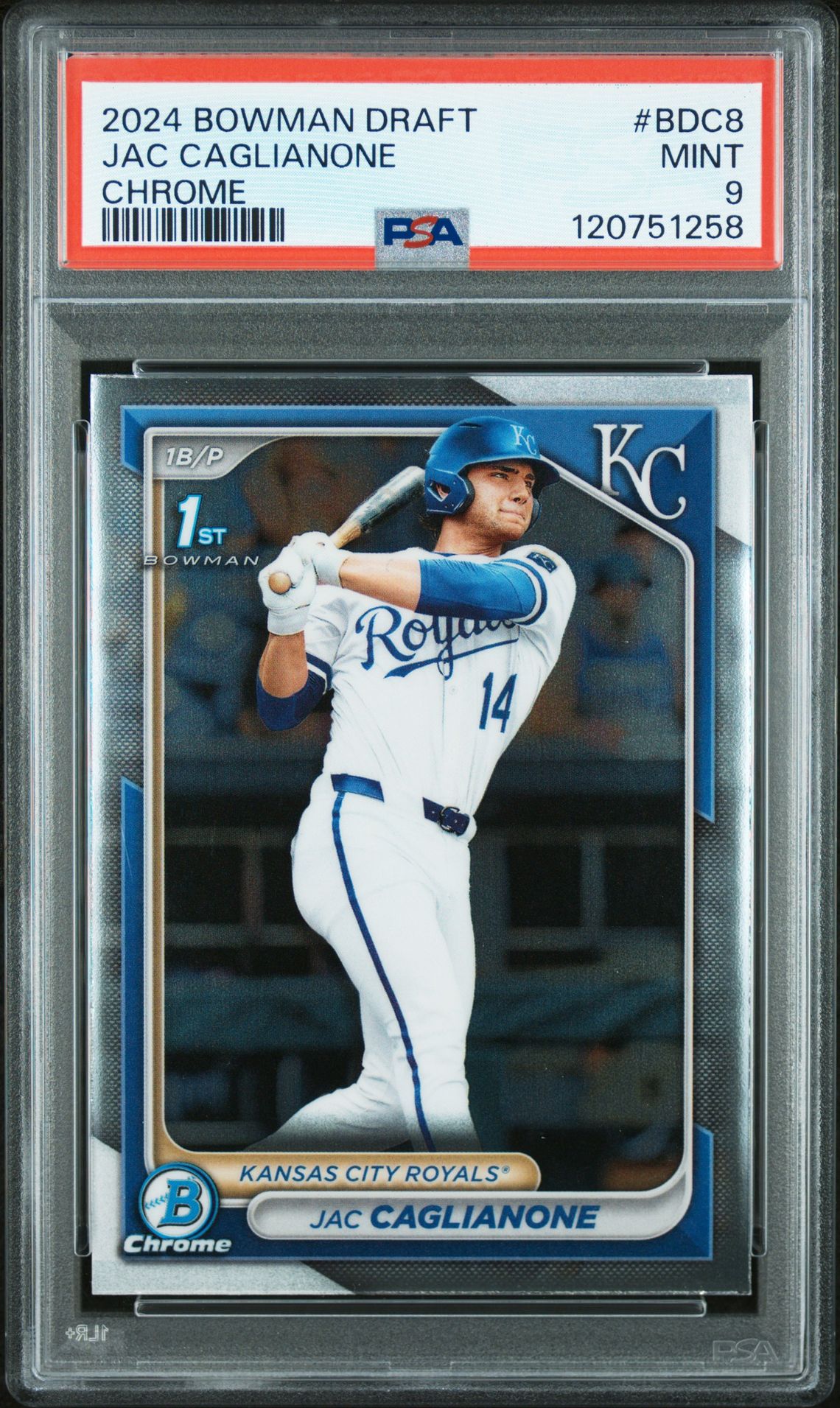 2024 Bowman Draft Jac Caglianone #Bdc8 (Chrome) Mint 9 front