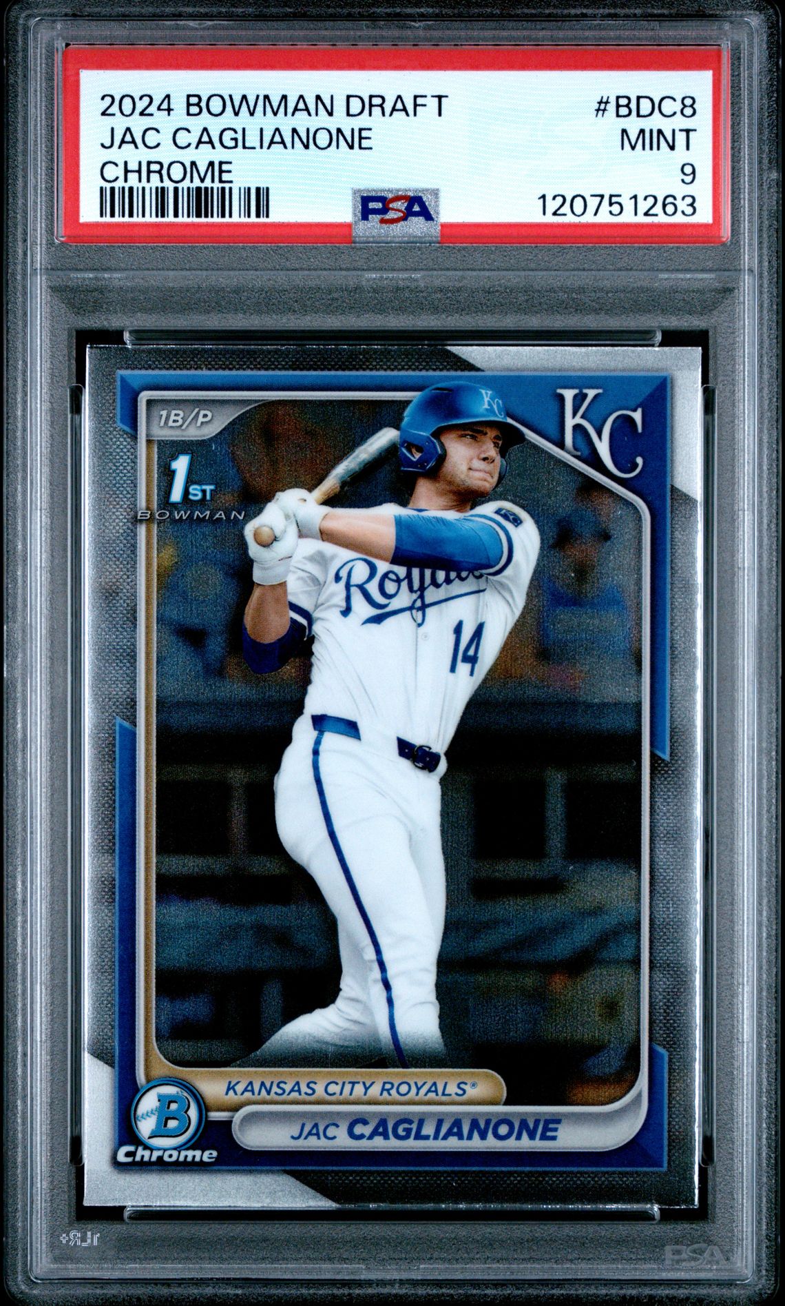 2024 Bowman Draft Jac Caglianone #Bdc8 (Chrome) Mint 9 front