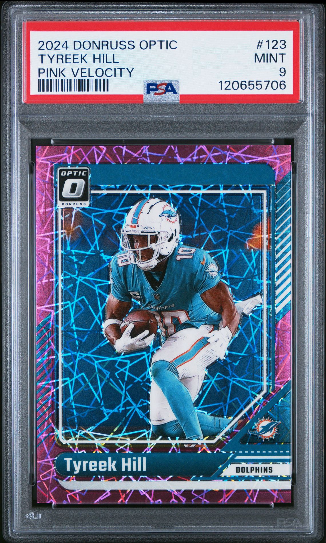 2024 Panini PANINI DONRUSS OPTIC PINK VELOCITY #123 Tyreek Hill front