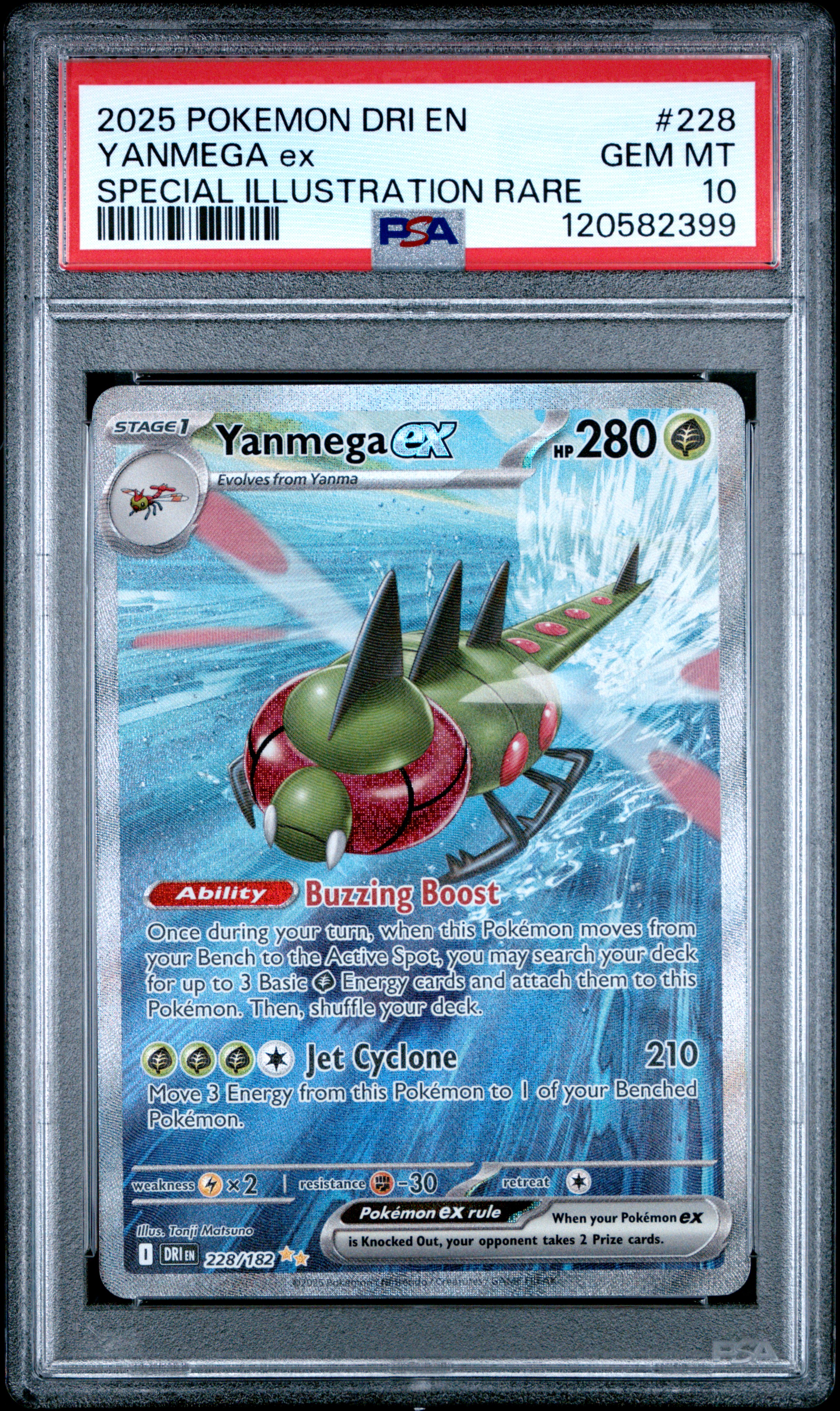 2025 #228 Yanmega EX PSA 10 Dri EN-Destined Rivals