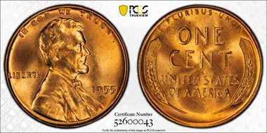 1955-D 1C MS67RD
