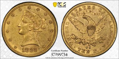 1883-CC $10 AU55