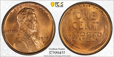 1913-D 1C MS67+ RD