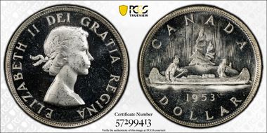 1953 S$1 No Strap, FWL MS64