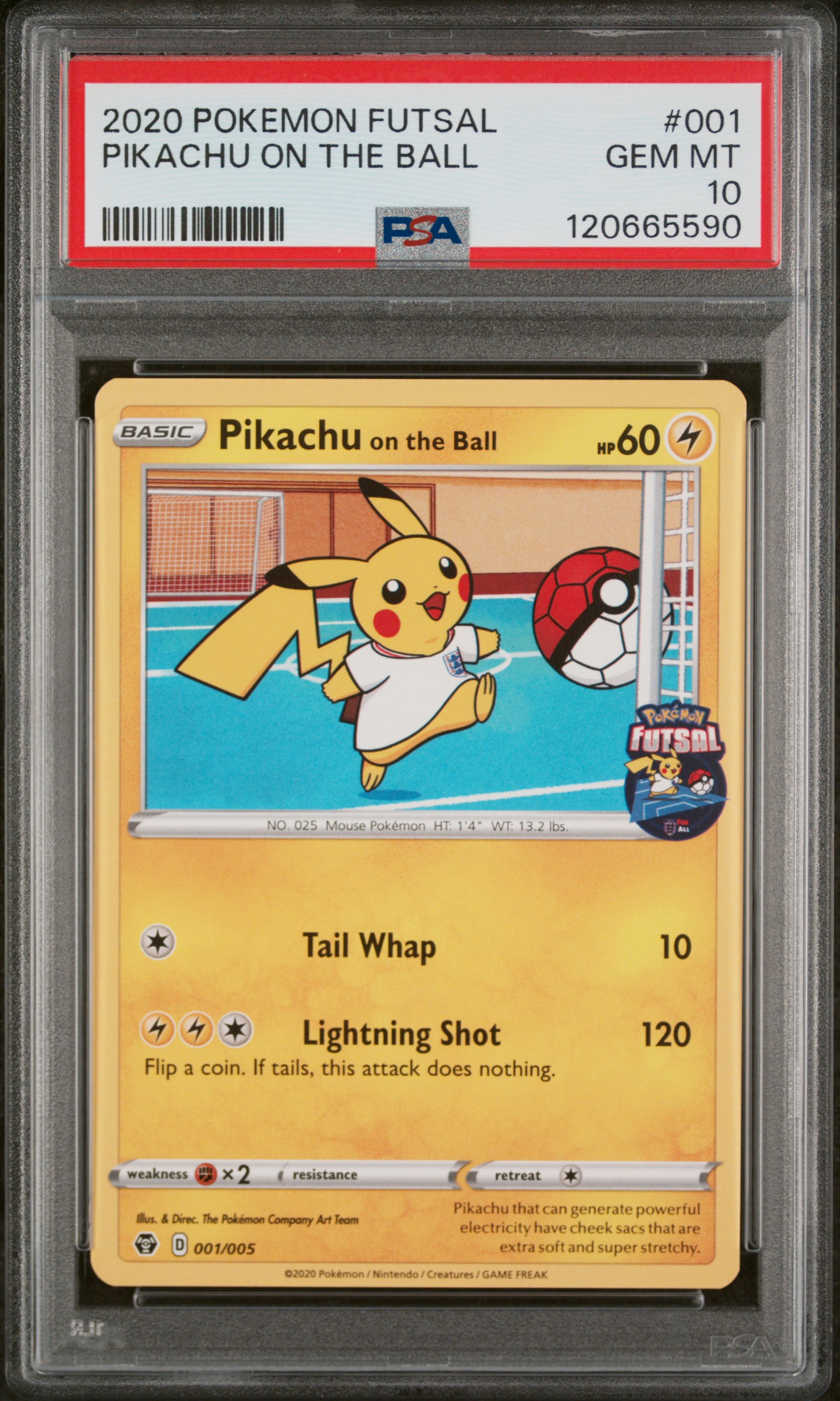 2020 #001 Pikachu on the Ball PSA 10 Futsal