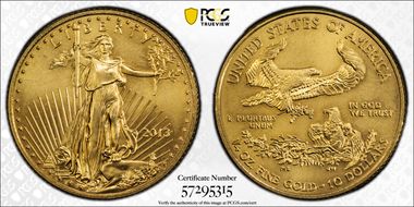 2013 $10 Gold Eagle MS69