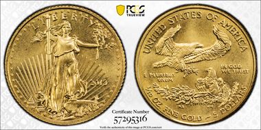 2013 $5 Gold Eagle MS69