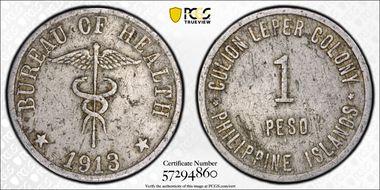 1913 Peso Thin Planchet VF35