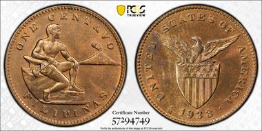 1933-M 1C KM-163 MS64RB