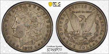 1879-CC $1 VAM 3, Capped Die AU50
