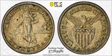 1919-S 20C AU53