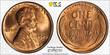 1945-D 1C MS65RD