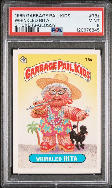 1985 Topps Garbage Pail Kids STICKERS-GLOSSY #78A Wrinkled Rita front