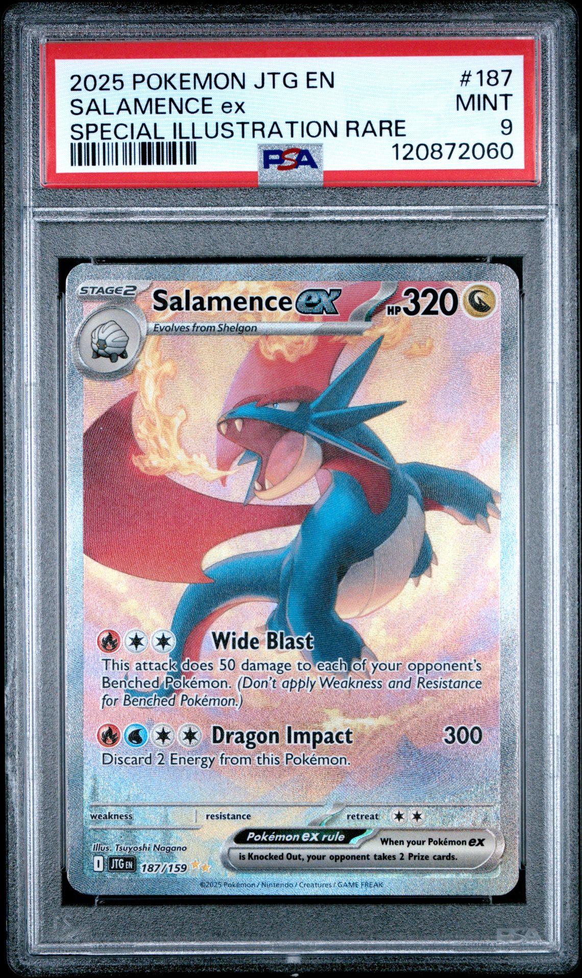 2025 Pokemon Jtg En-Journey Together Salamence Ex #187 (Special Illustration Rare) Mint 9 front