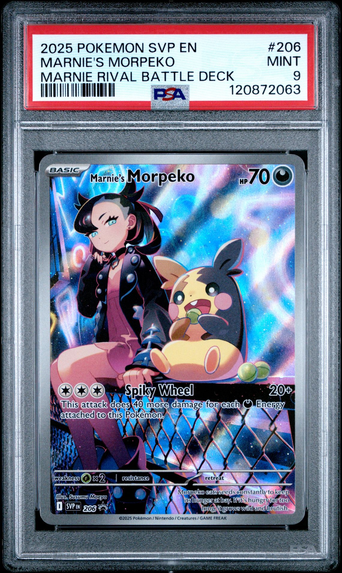2025 Pokemon Svp En-Sv Black Star Promo Marnie's Morpeko #206 (Marnie Rival Battle Deck) Mint 9 front