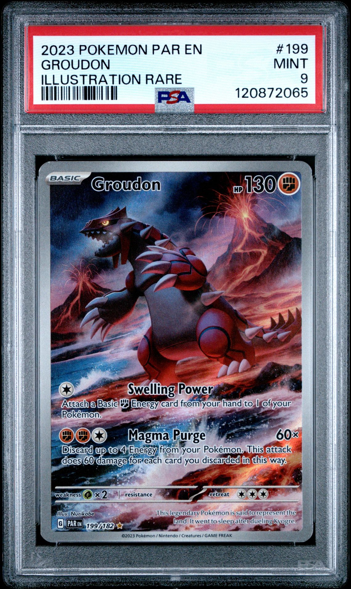 2023 Pokemon Par En-Paradox Rift Groudon #199 (Illustration Rare) Mint 9 front