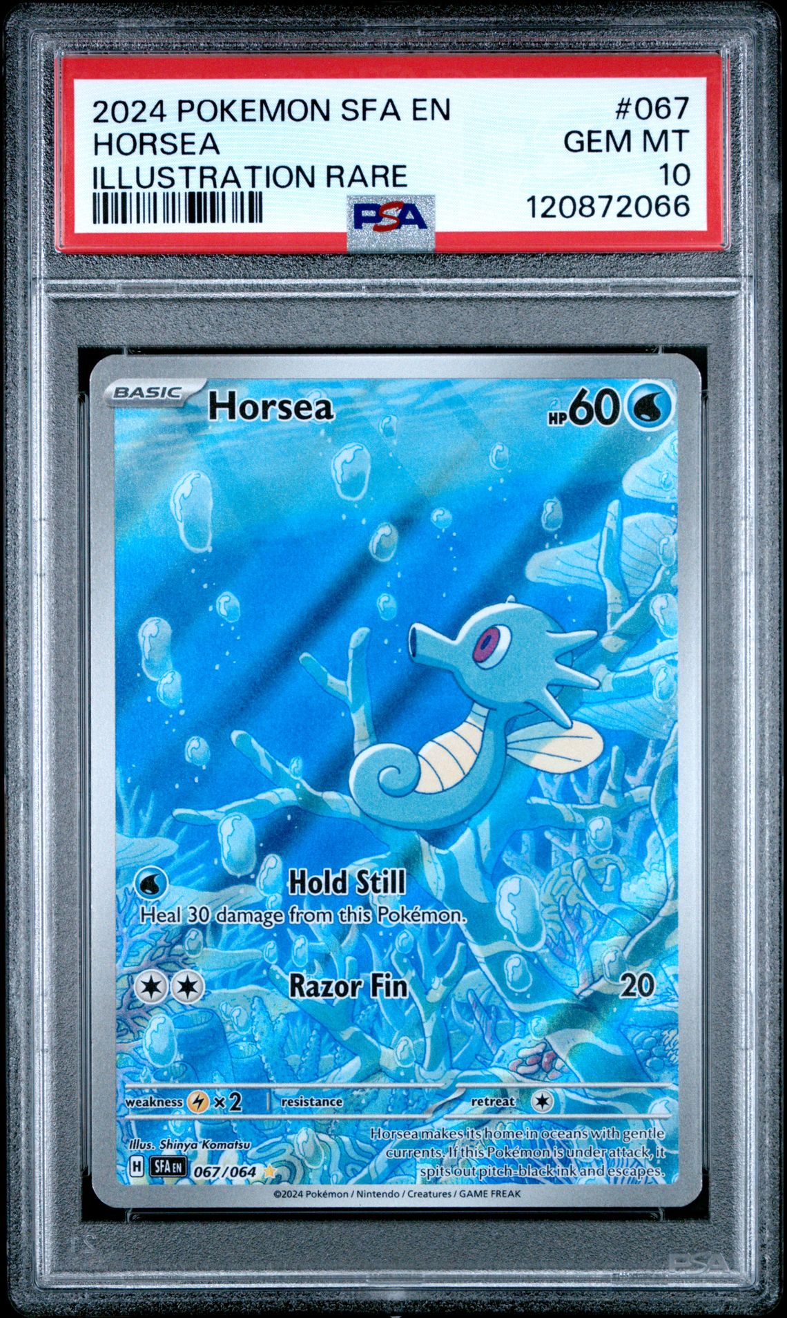 2024 Pokemon Sfa En-Shrouded Fable Horsea #067 (Illustration Rare) Gem Mt 10 front