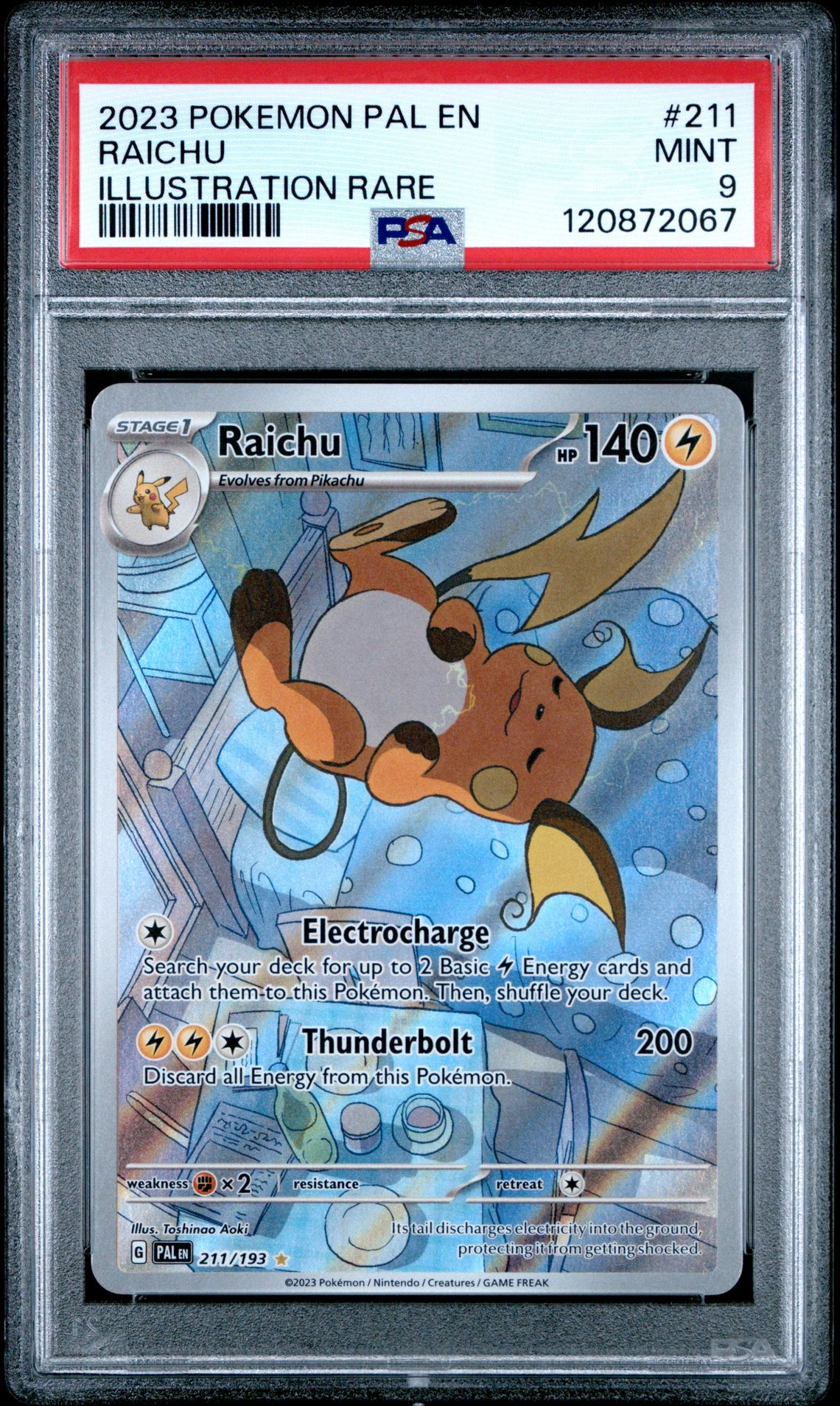 2023 Pokemon Pal En-Paldea Evolved Raichu #211 (Illustration Rare) Mint 9 front
