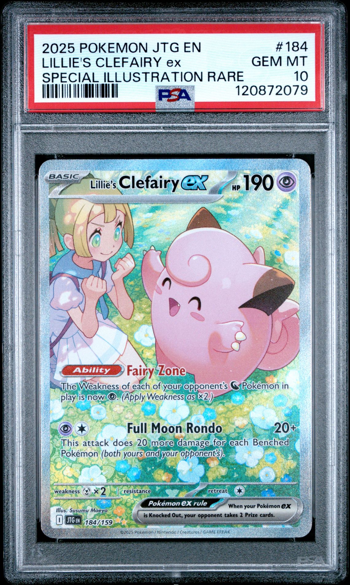 2025 Pokemon Jtg En-Journey Together Lillie's Clefairy Ex #184 (Special Illustration Rare) Gem Mt 10 front