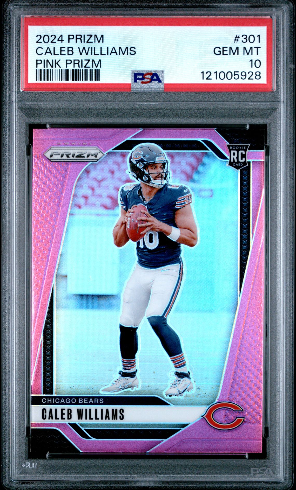 2024 Panini Prizm Caleb Williams #301 (Pink Prizm) Gem Mt 10 front