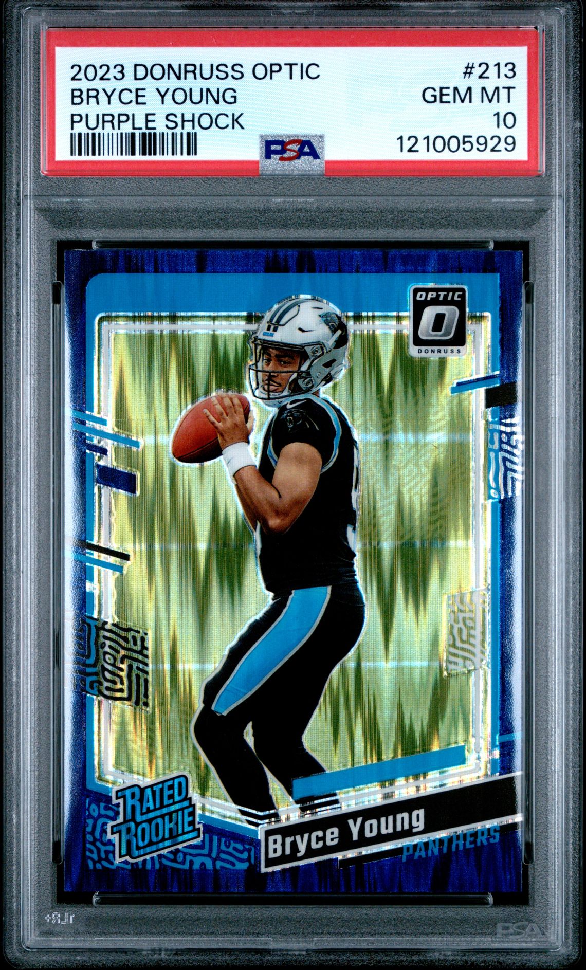 2023 Panini Donruss Optic Bryce Young #213 (Purple Shock) Gem Mt 10 front