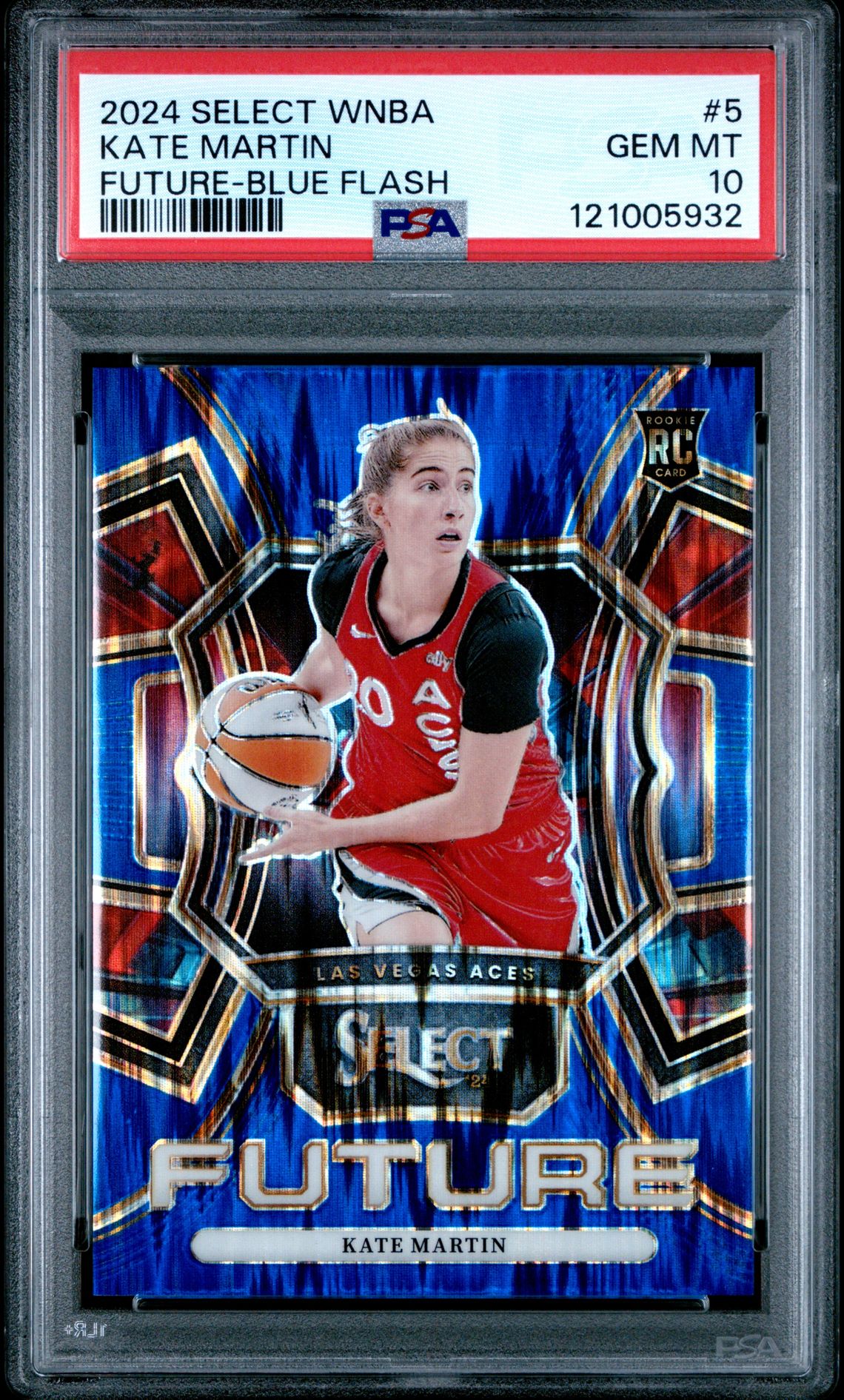 2024 Panini Select Wnba Select Future Kate Martin #5 (Future-Blue Flash) Gem Mt 10 front