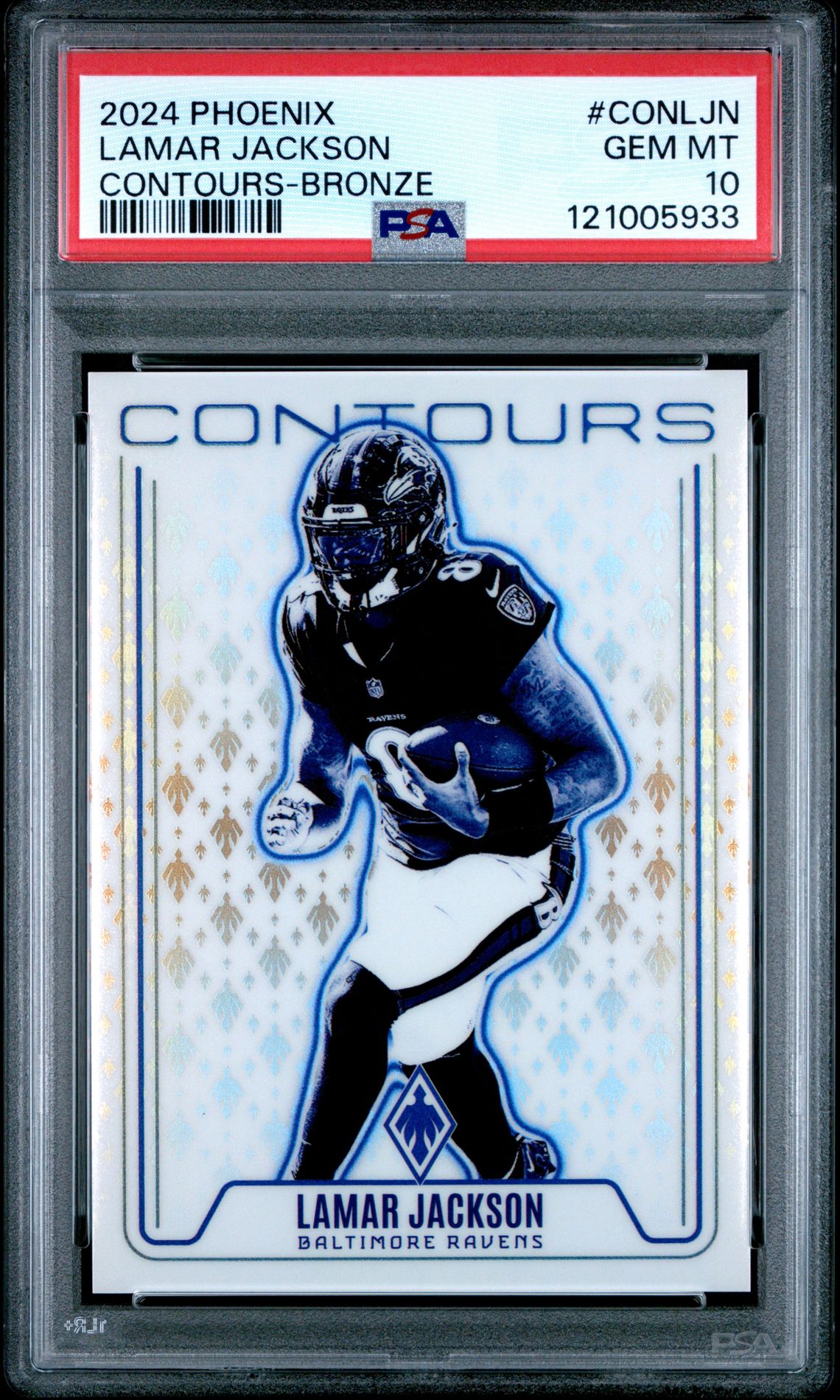 2024 Panini Phoenix Contours Lamar Jackson #Conljn (Contours-Bronze) Gem Mt 10 front