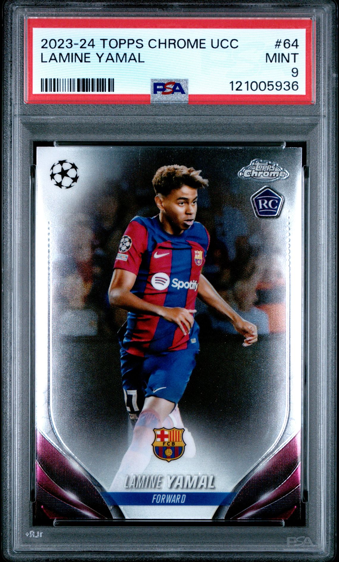 2023-24 Topps Chrome Uefa Club Competitions Lamine Yamal #64 Mint 9 front