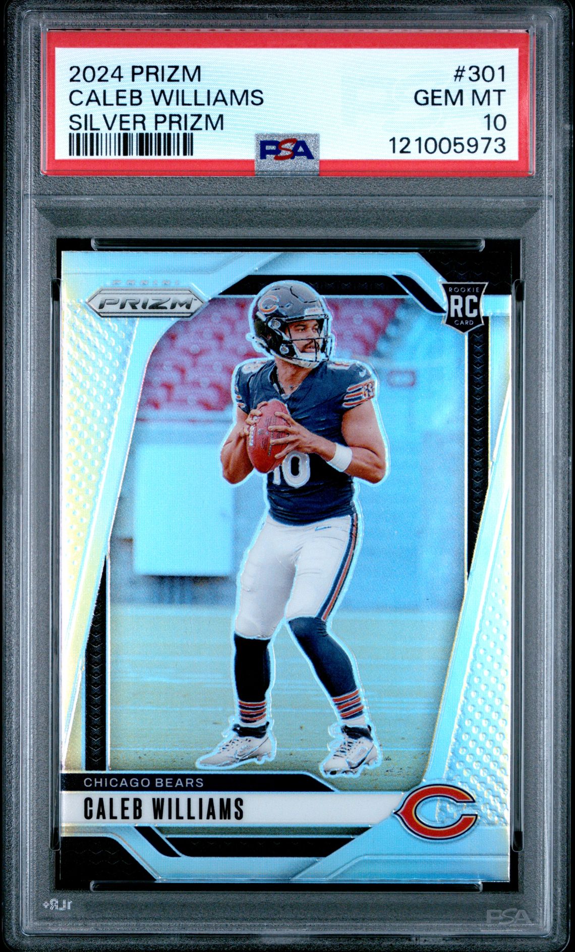 2024 Panini Prizm Caleb Williams #301 (Silver Prizm) Gem Mt 10 front