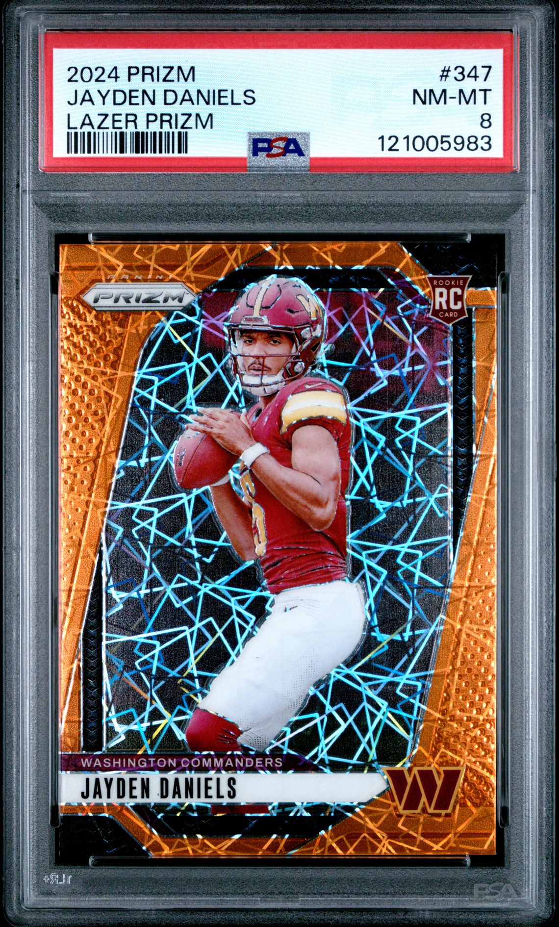 2024 Panini Prizm Jayden Daniels #347 (Lazer Prizm) Nm-Mt 8 front