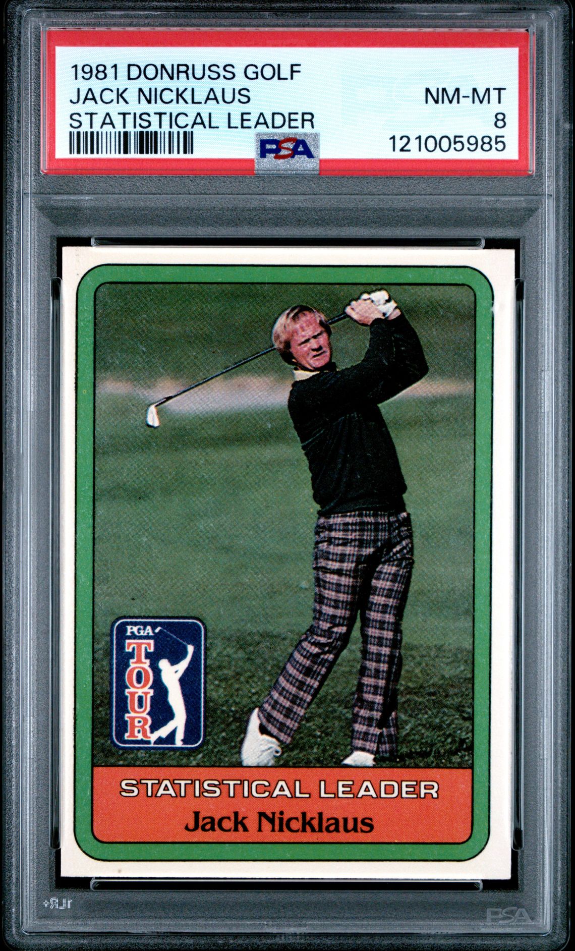 1981 Donruss Golf Jack Nicklaus (Statistical Leader) Nm-Mt 8 front