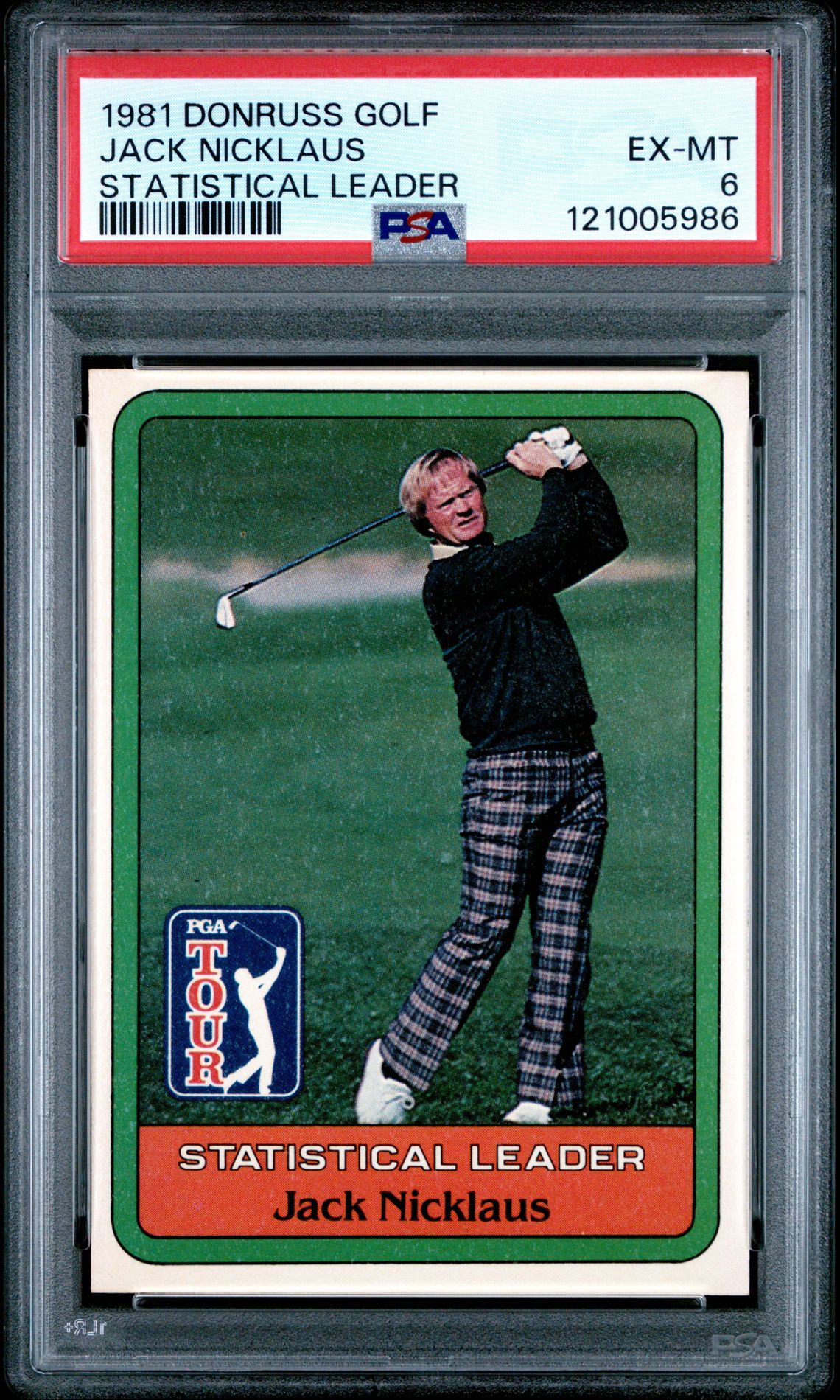 1981 Donruss Golf Jack Nicklaus (Statistical Leader) Ex-Mt 6 front