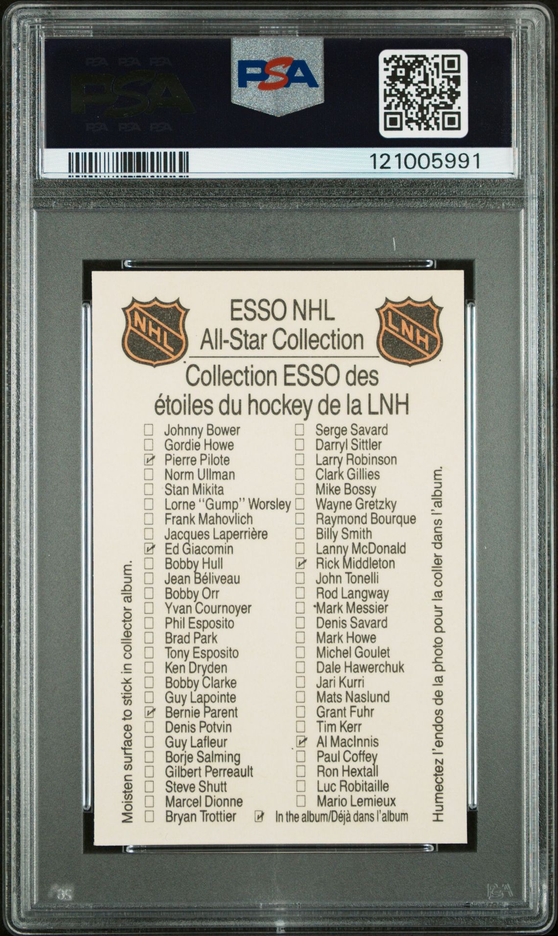 1988 Esso All-Stars Gordie Howe Mint 9 back