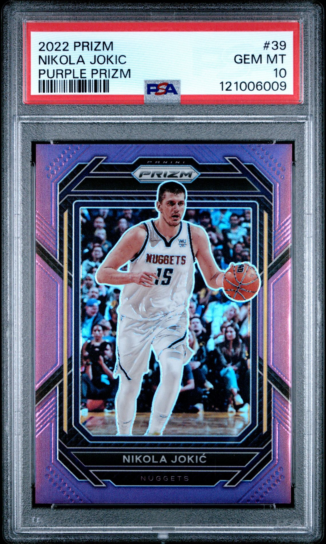 2022 Panini Prizm Nikola Jokic #39 (Purple Prizm) Gem Mt 10 front