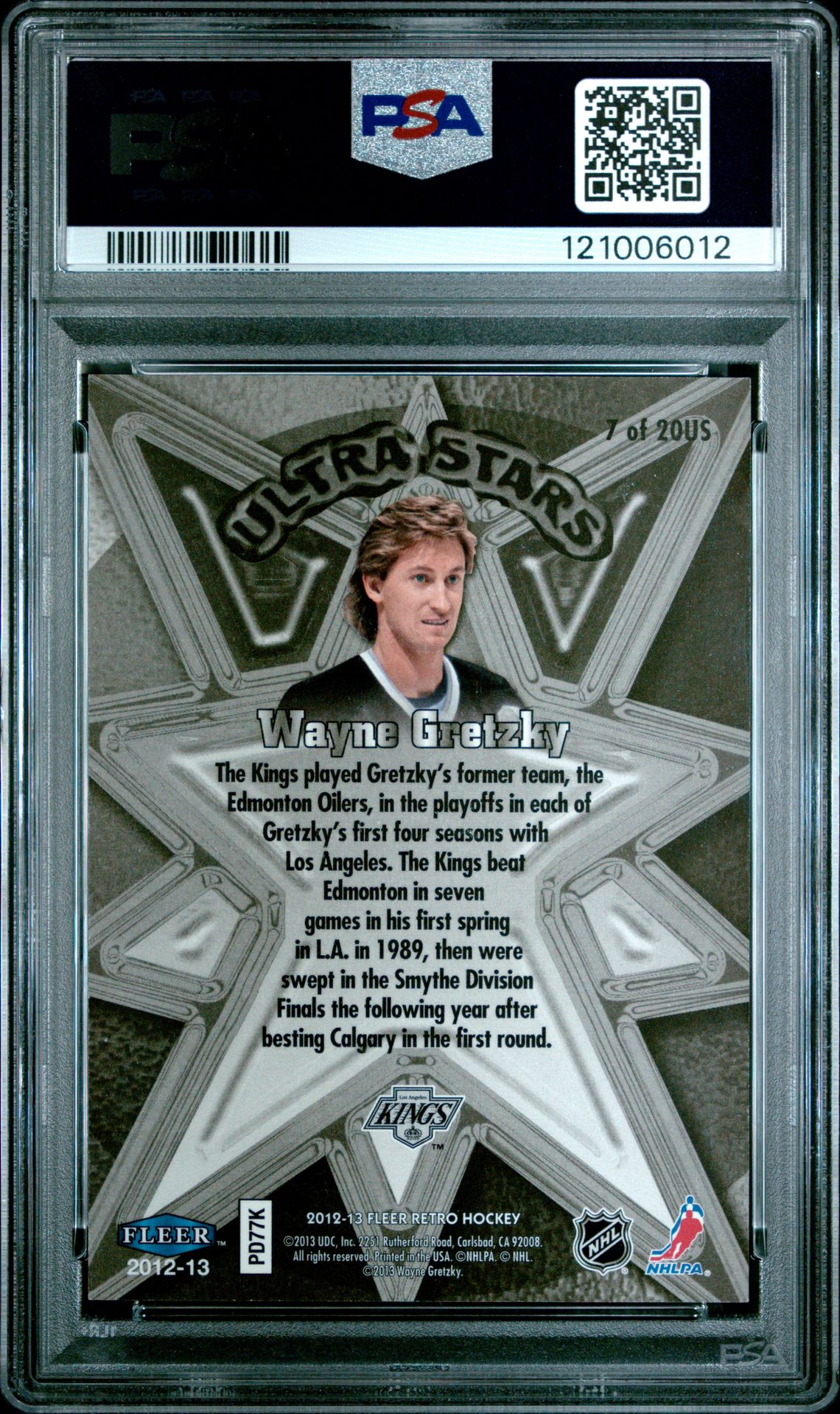 2012 Fleer Retro Ultra Stars Gold Wayne Gretzky #7 (Ultra Stars Gold) Nm-Mt 8 back