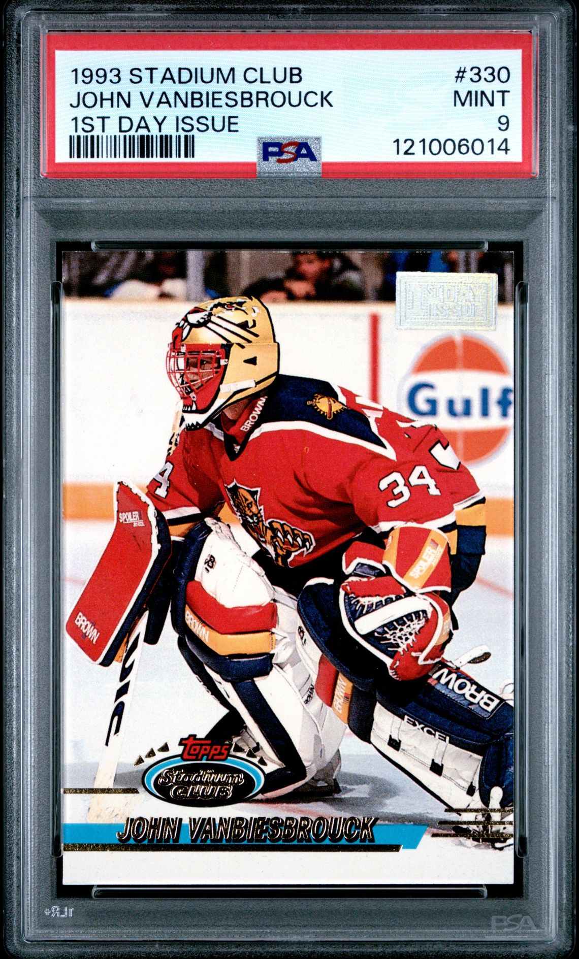 1993 Stadium Club John Vanbiesbrouck #330 (1St Day Issue) Mint 9 front