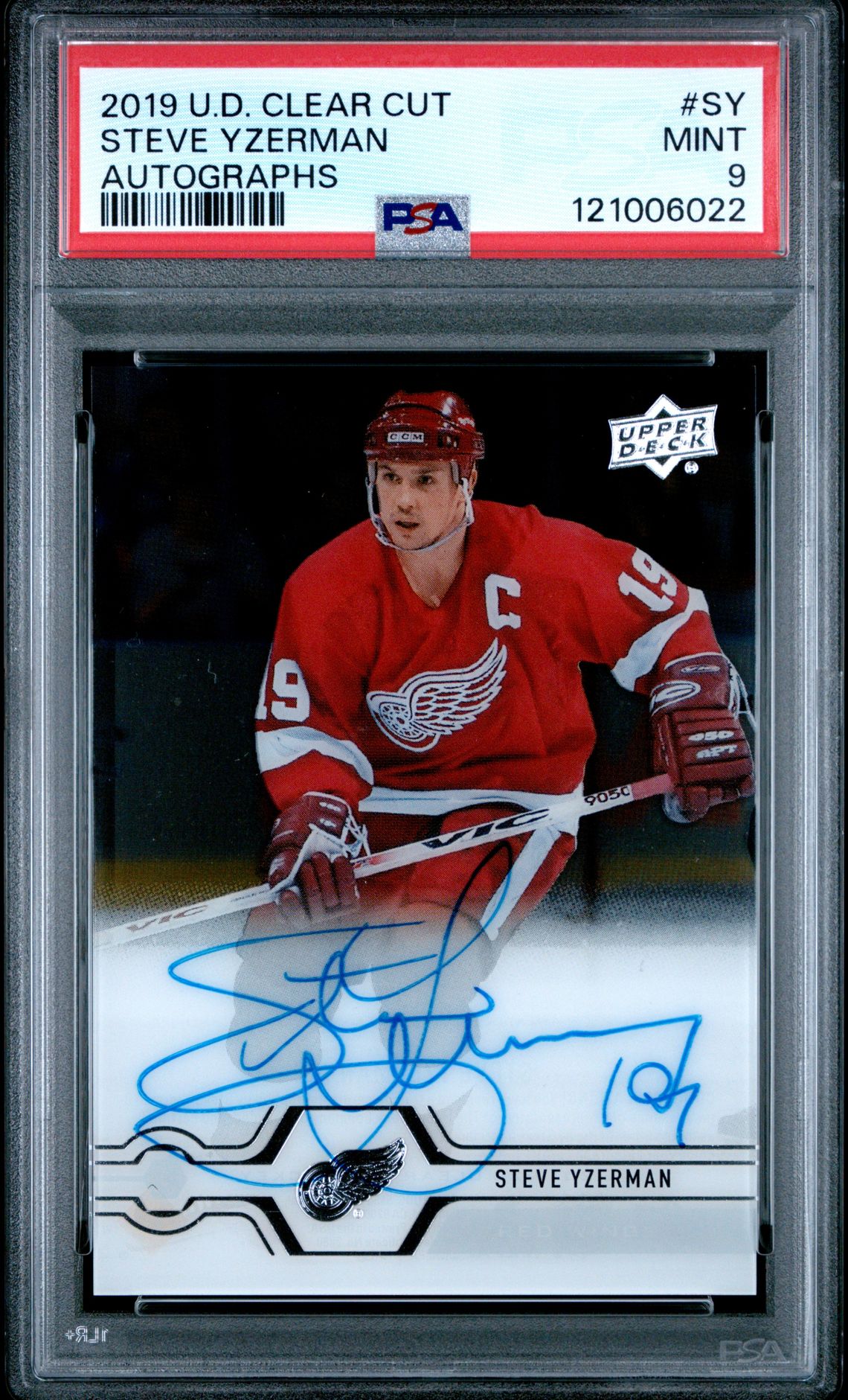 2019 Upper Deck Clear Cut Steve Yzerman #Sy (Autographs) Mint 9 front