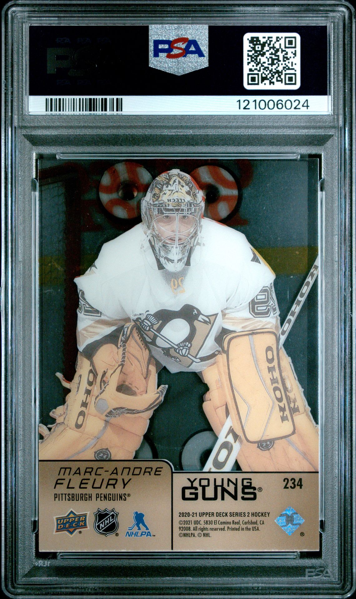 2020 Upper Deck Retro Acetate Young Guns Marc-Andre Fleury #234 (Retro Acetate Young Guns) Mint 9 back